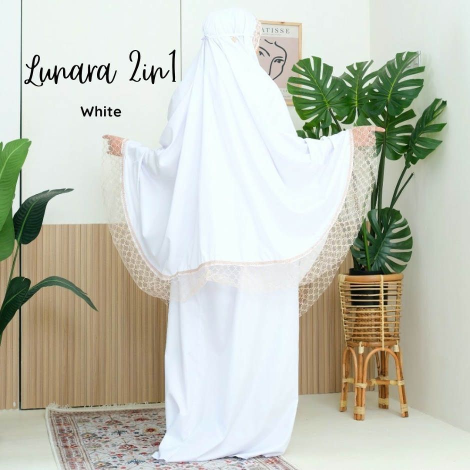 Mukena Katun Mikro Lunara 2 in 1 White