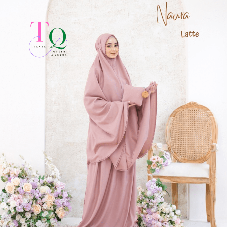 Mukena Katun Mikro Naura 2 in 1 Latte